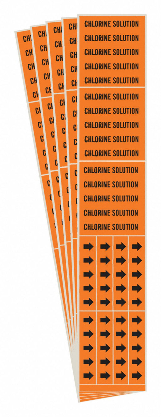 Pipe Marker Black Chlorine Solution PK5