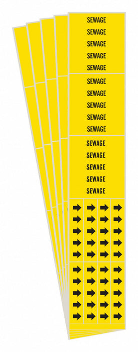 Pipe Marker Adhesive Black Sewage PK5