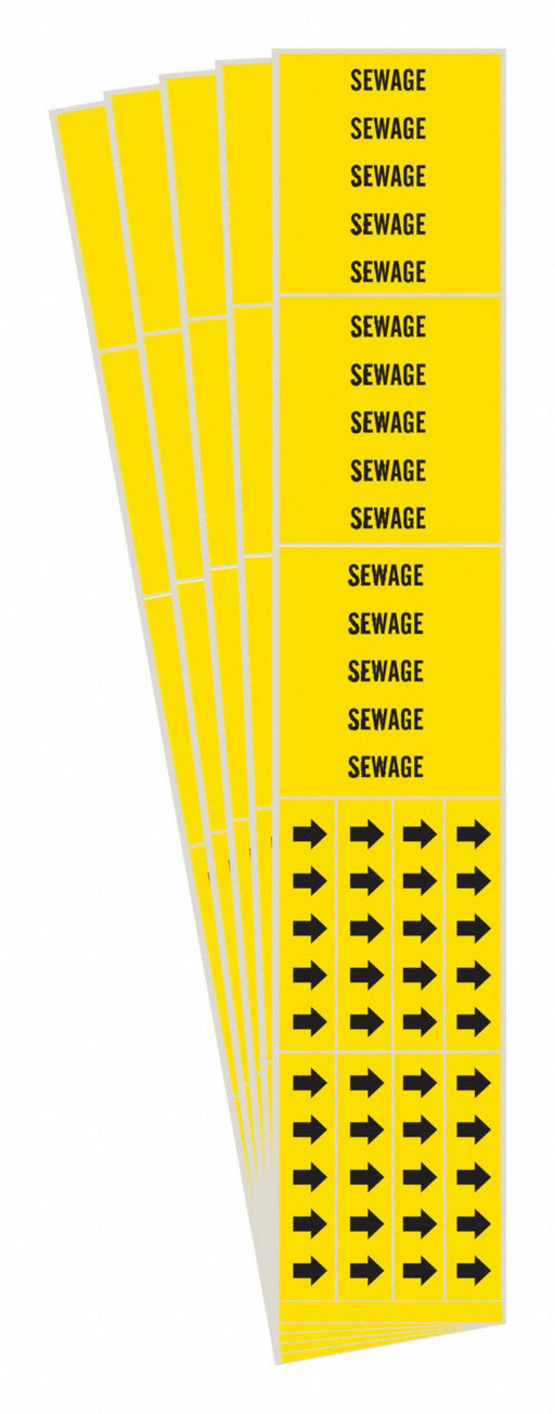 Pipe Marker Adhesive Black Sewage PK5