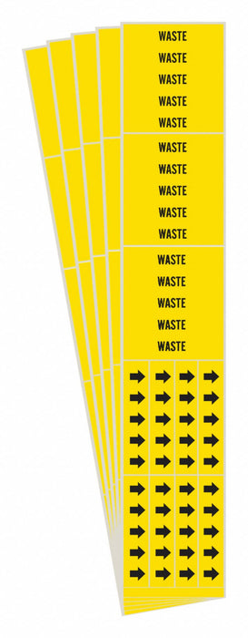 Pipe Marker Adhesive Black Waste PK5