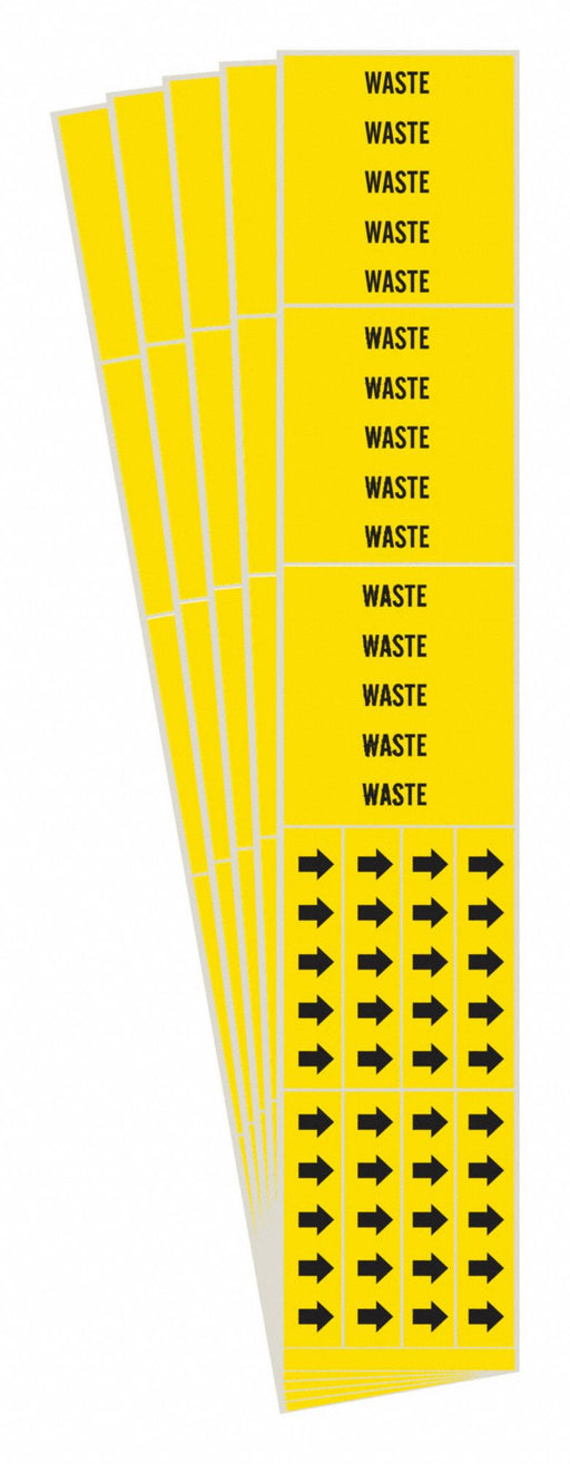 Pipe Marker Adhesive Black Waste PK5