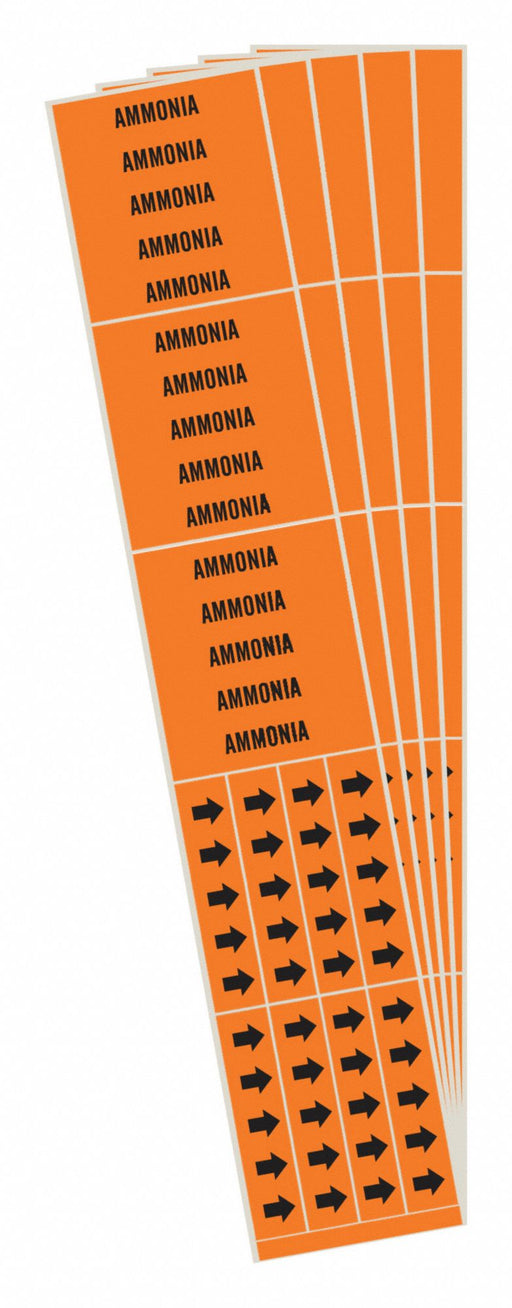 Pipe Marker Adhesive Black Ammonia PK5