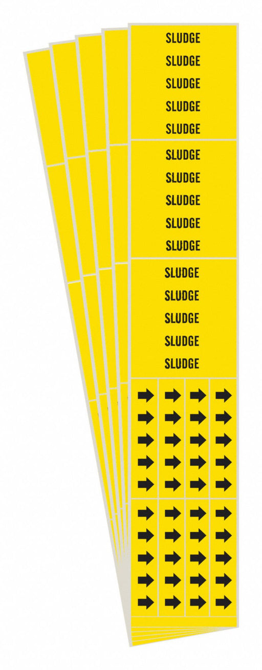 Pipe Marker Adhesive Black Sludge PK5