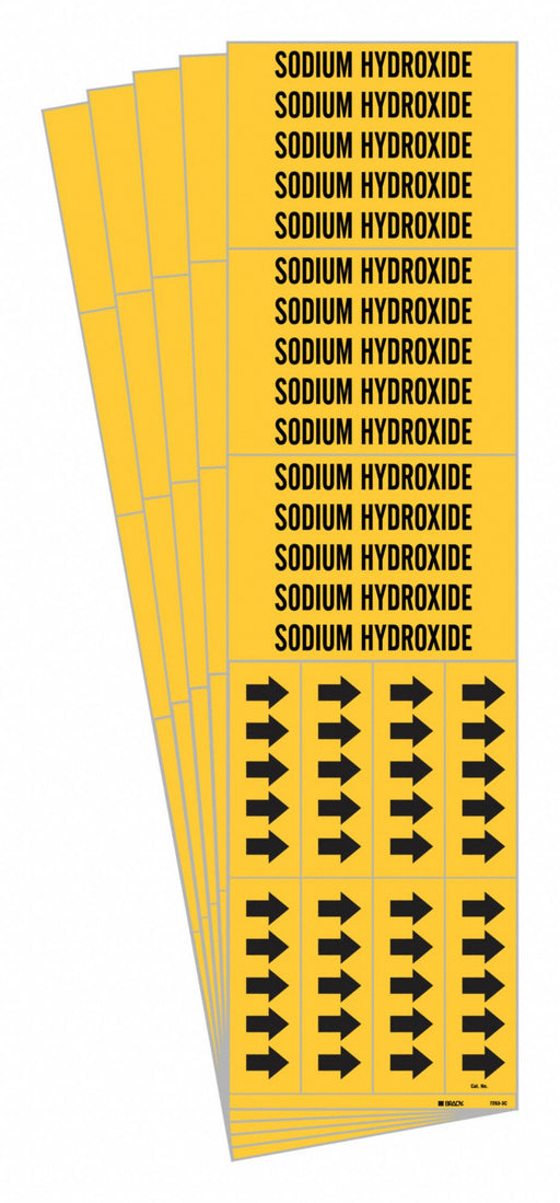 Pipe Marker Black Sodium Hydroxide PK5