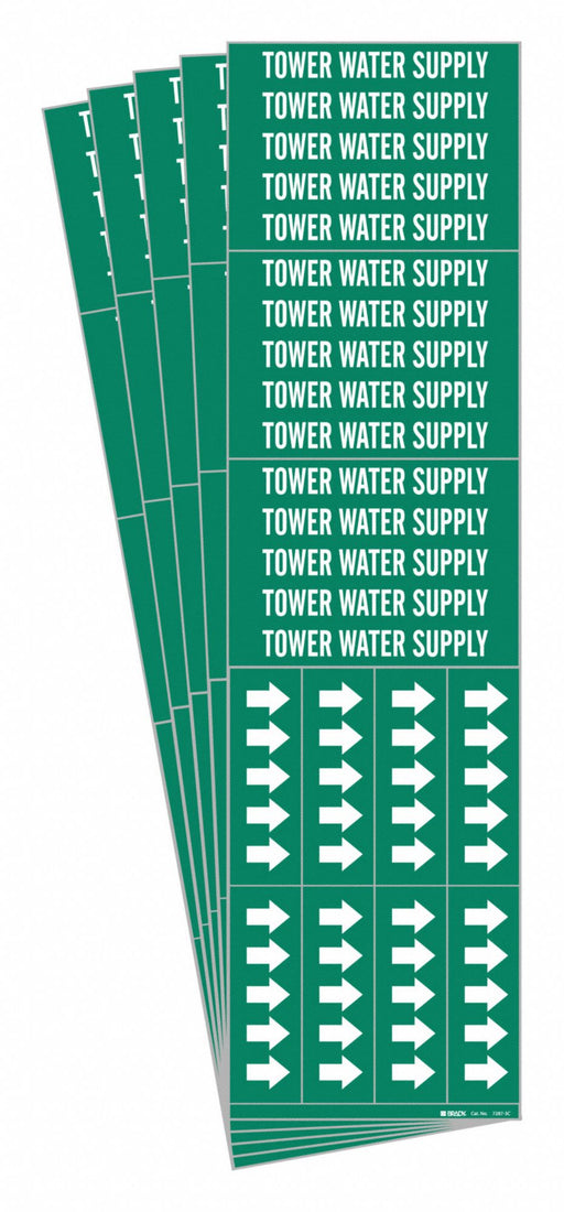 Pipe Marker White Tower Water Supply PK5