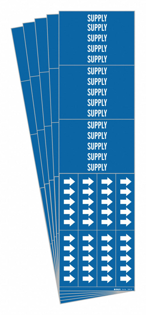 Pipe Marker Adhesive White Supply PK5