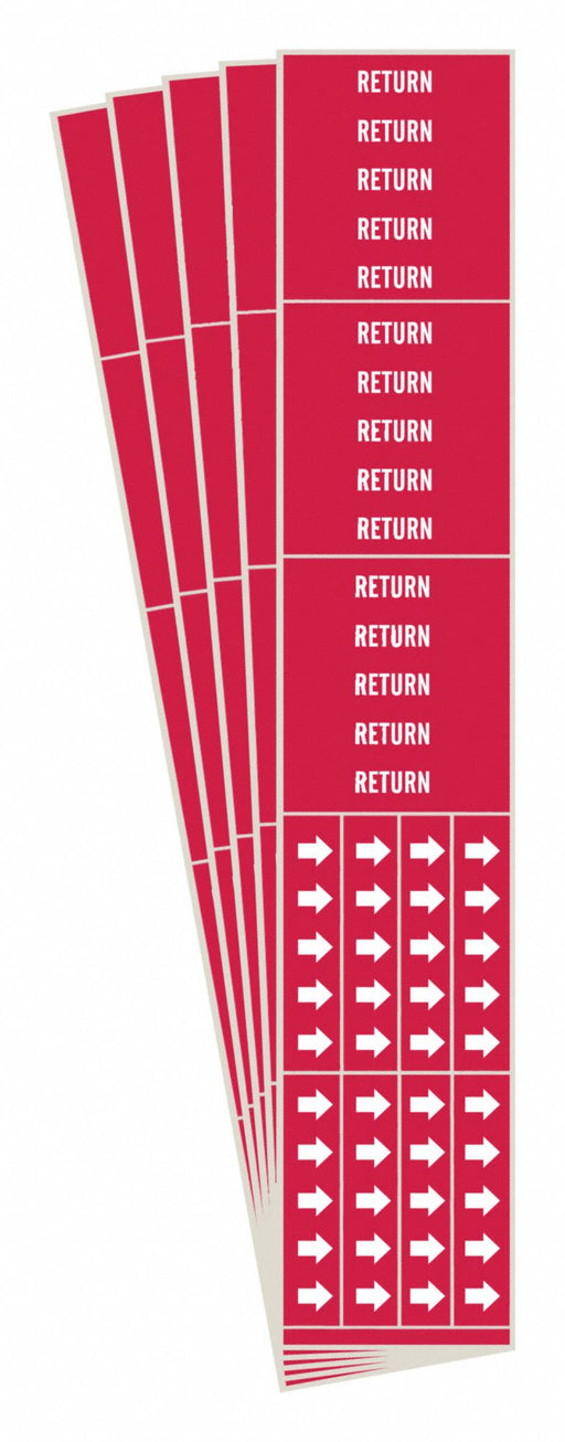 Pipe Marker Adhesive White Return PK5