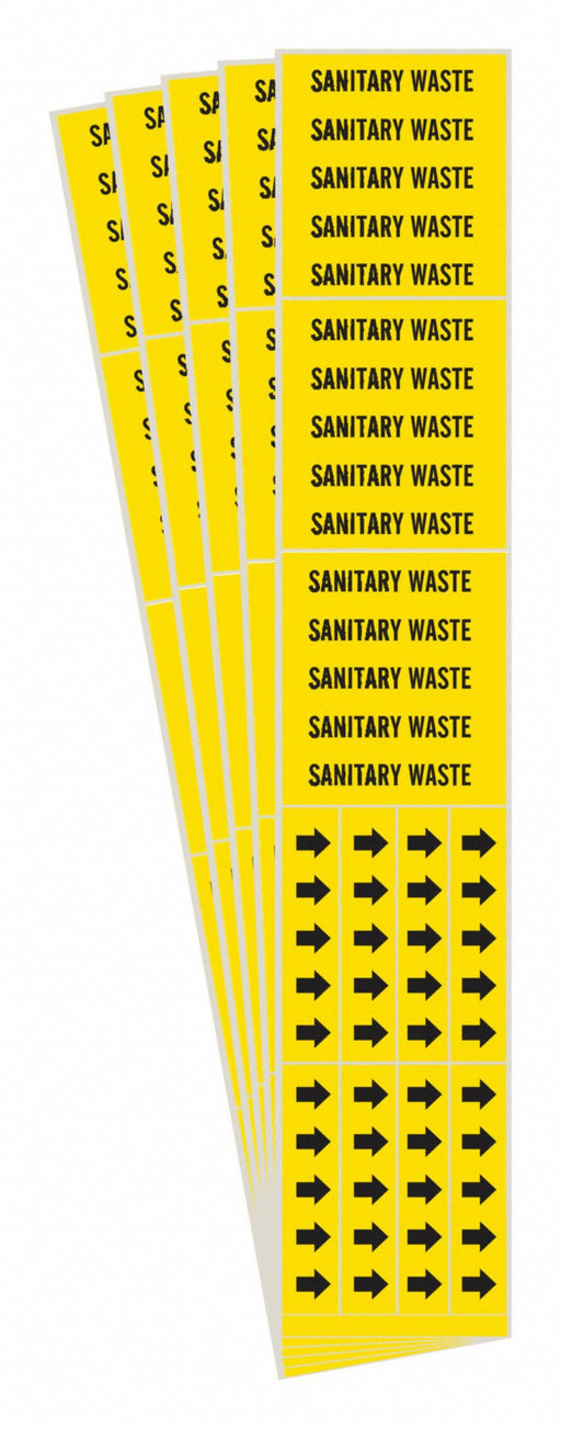 Pipe Marker Black Sanitary Waste PK5