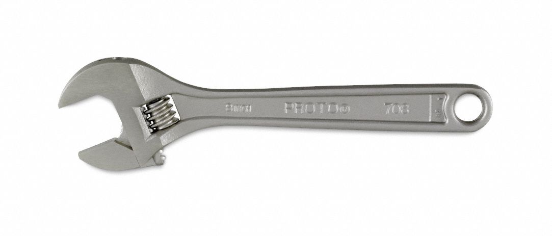 Adjustable Wrench Ergonomic Satin Chrome
