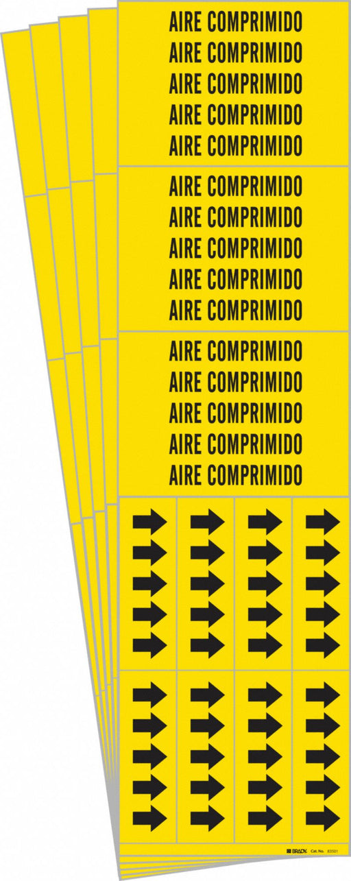 Pipe Marker Adhesive 2-1/4 H 2-3/4 W PK5