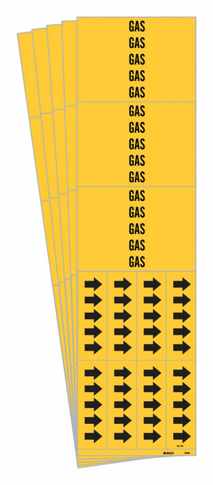 Pipe Marker Adhesive Yellow PK5