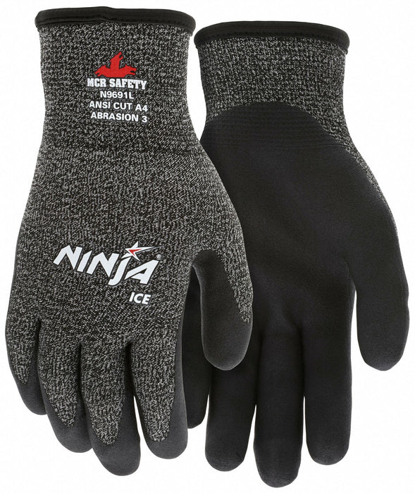 K3087 Gloves Glass/Synthetic Black/White S PR
