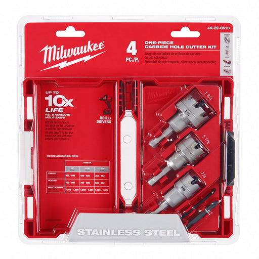 HoleCutterKit 4pcs Sizes 0.875 -1.375 