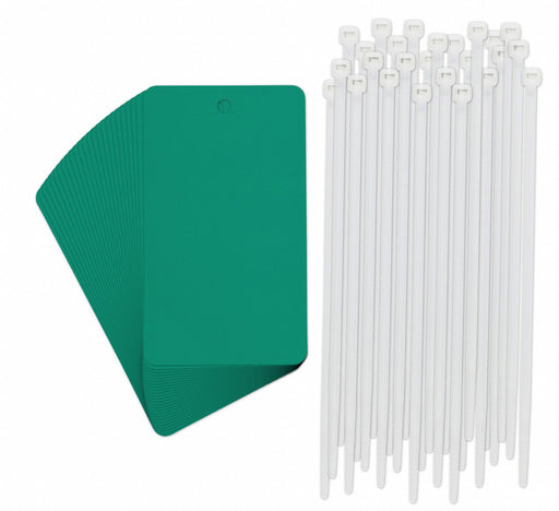Tag Rectangle Green 5 H 3 W PK25