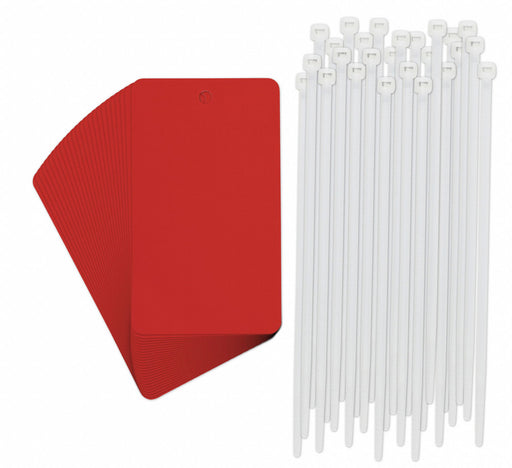 Tag Rectangle Red 5 H 3 W PK25