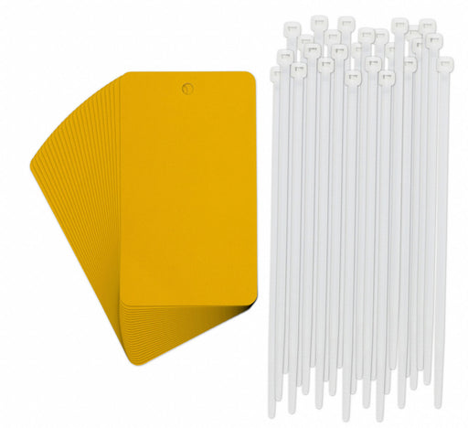 Tag Rectangle Yellow 5 H 3 W PK25