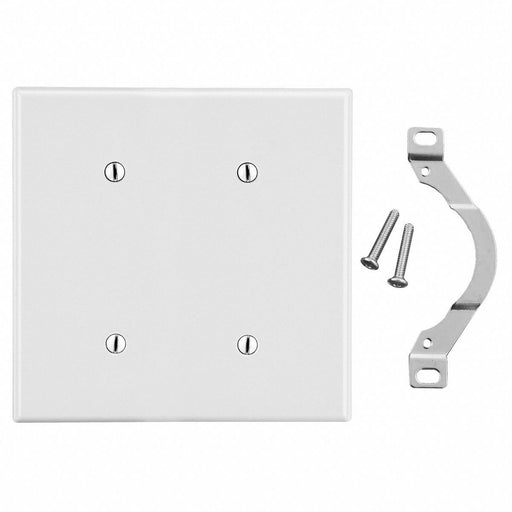 Blank Wallplate Stnd Wht 2Gng Smth Stn