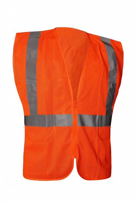 Class 2 Orange Zipper Mesh Non-Contr