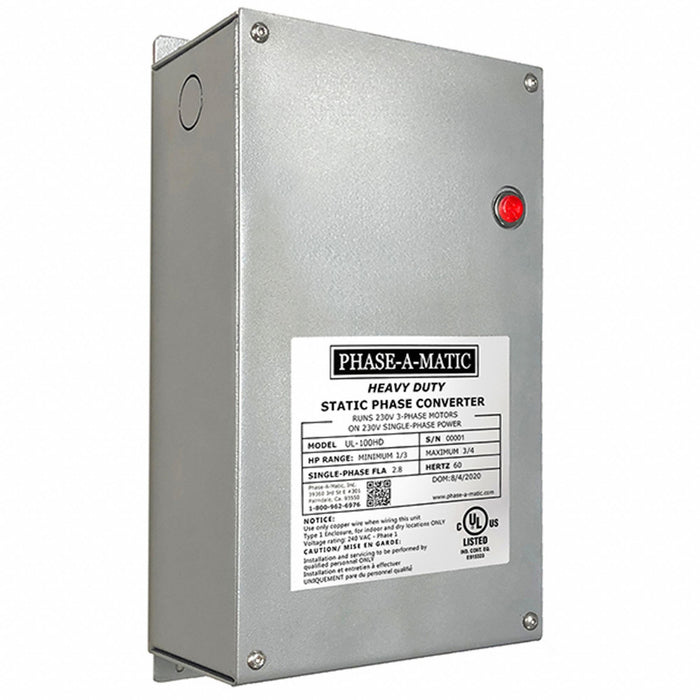 Phase Converter Static 1/3 to 3/4 HP OP