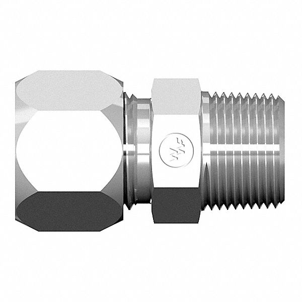 Strt Steel Comp. 1/4 in MNPT 1/2 in