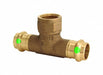 Tee Brz Press-fit 1 1/2  FNPT 1/2 