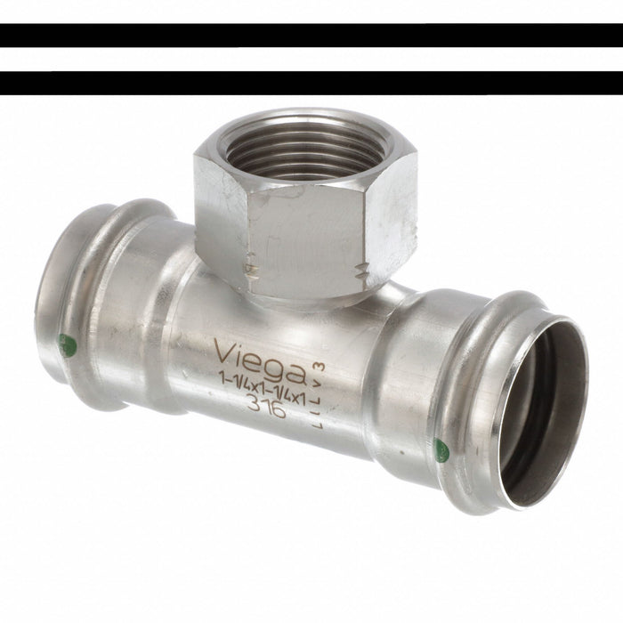 Tee SS Press-fit11/4 11/4 FNPT1 