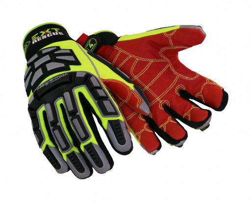 Safety Gloves Black/Hi-Vis Grn/Red XL PR