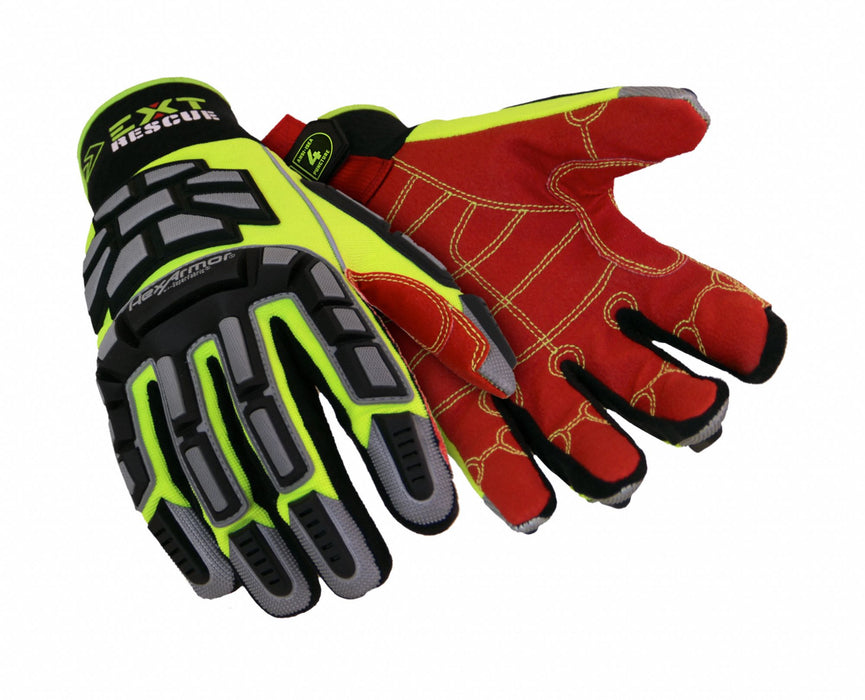 Safety Gloves Black/Hi-Vis Grn/Red L PR