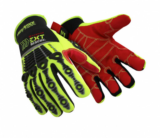 Safety Gloves Black/Hi-Vis Grn/Red XL PR