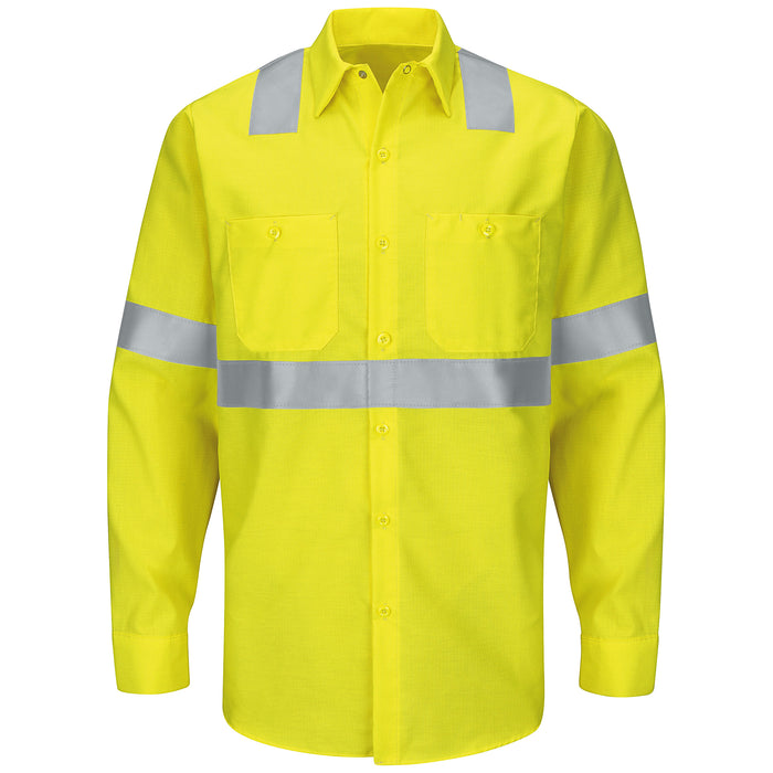 Men's Hi-Visibility Long Sleeve Ripstop Work Shirt - Type R, Class 2