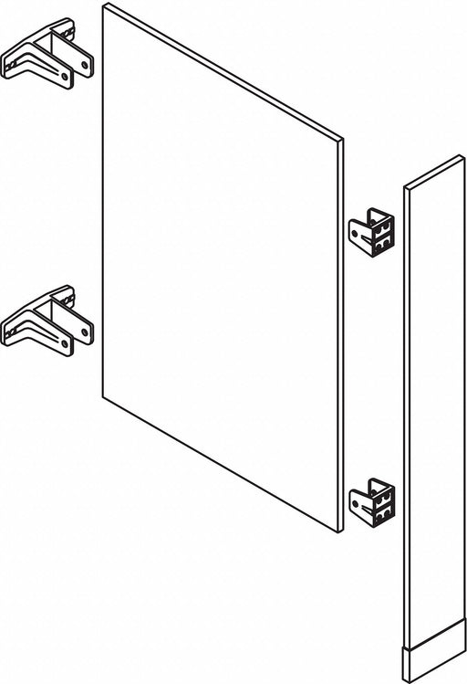 Urinal Screen w/Column Black 7 in W