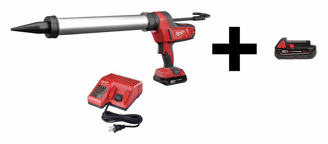 Caulk Gun with Additional Battery 18V