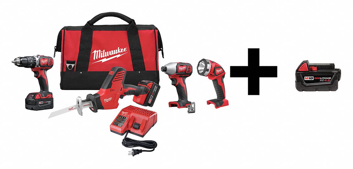 Cordless Combo Kit 18.0 V 4 Tools 3 Batt