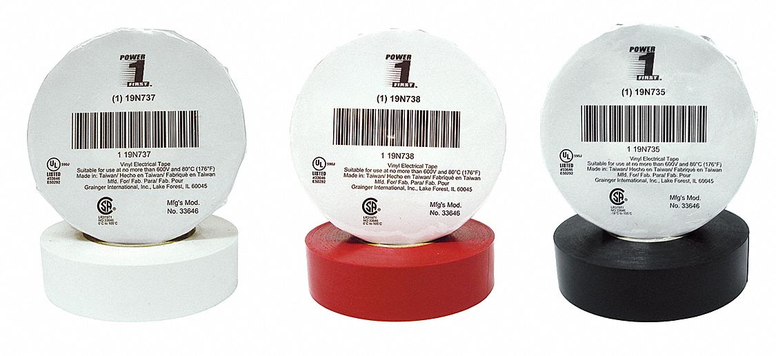 Elec Tape 66 ft Lx3/4 W 7 mil Assorted