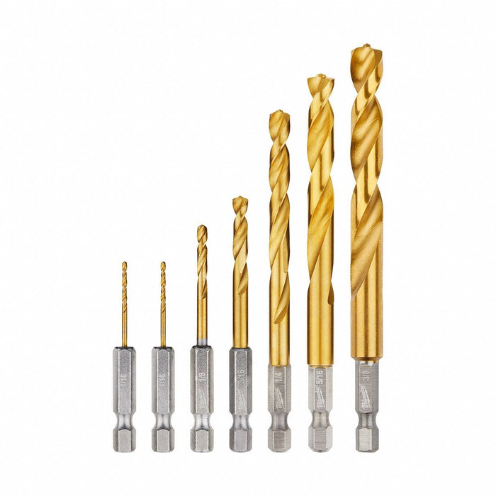 Hex Shank Drill Set HSS 1/16in - 3/8in