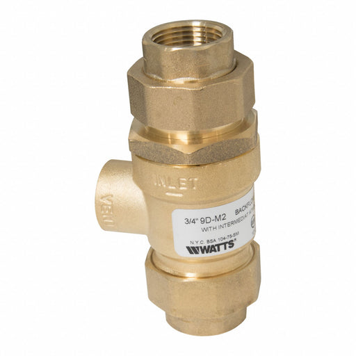 Dual Check Valve w Port Bronze 3/4 FNPT