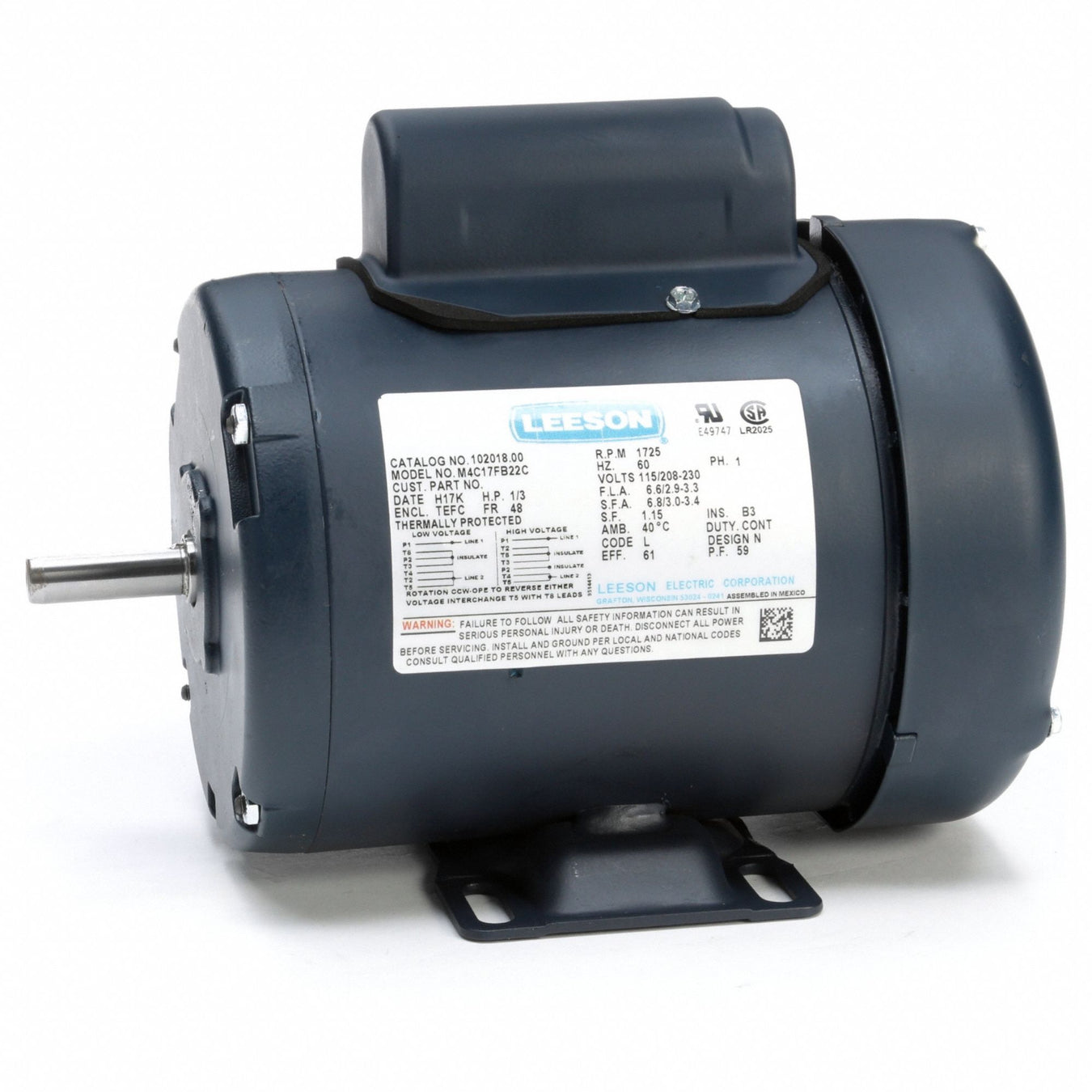 GeneralPurposeMotor 1/3hp 1725RPM 48