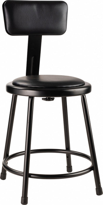 Black Vinyl Stool Back 18 Stationary