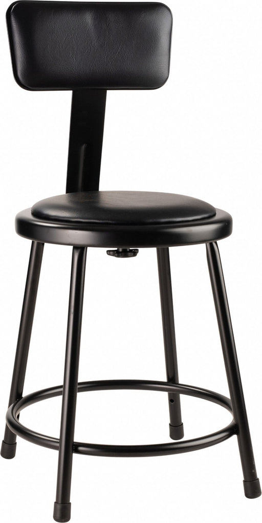 Black Vinyl Stool Back 18 Stationary
