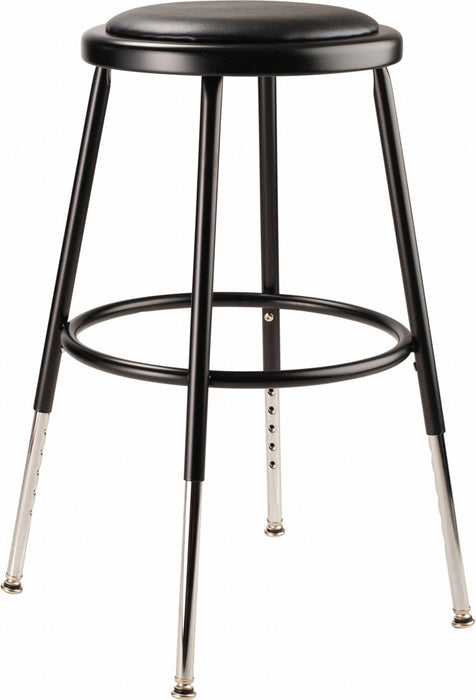 Blk Vinyl Stool 19-27 H Welded Tube Leg