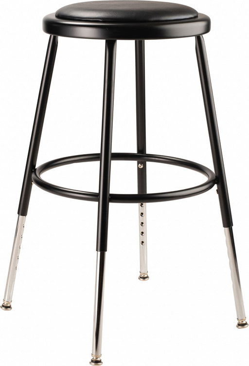 Blk Vinyl Stool 19-27 H Welded Tube Leg