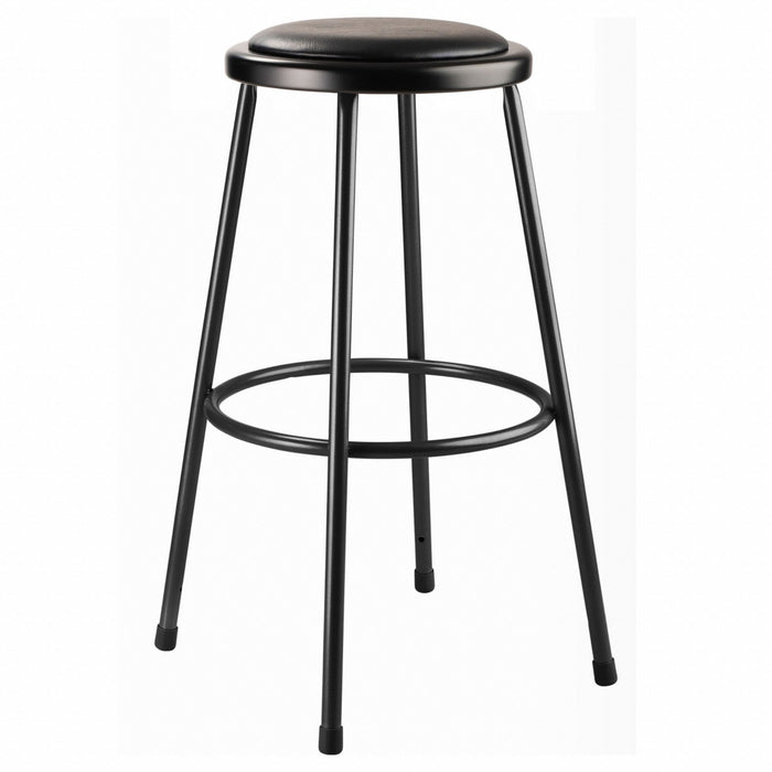 Black Vinyl Stool 30 Welded Tube Leg