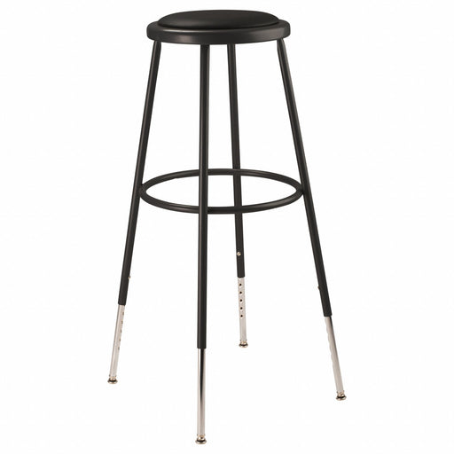Blk Vinyl Stool 31-39 H Welded Tube Leg