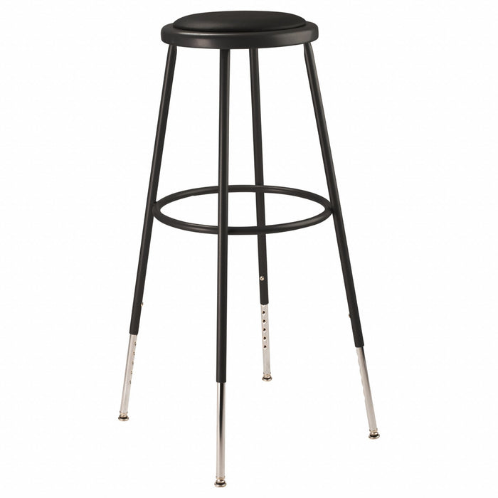 Blk Vinyl Stool 31-39 H Welded Tube Leg