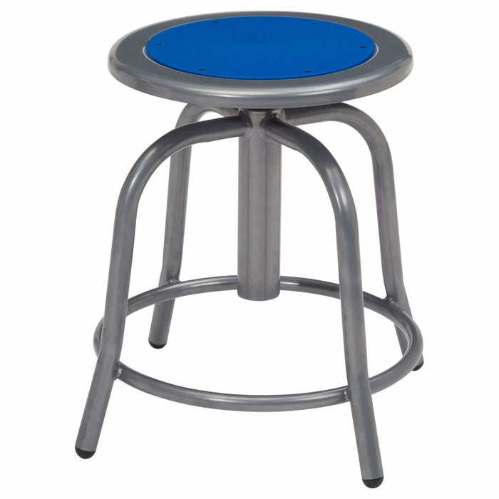 Blue Metal/Grey Frame Stool Curved Leg