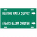 Pipe Marker Heating Water Supply 10in H