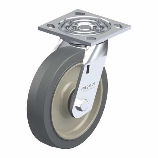Plate Caster Swivel Rubber 5 5/8 H