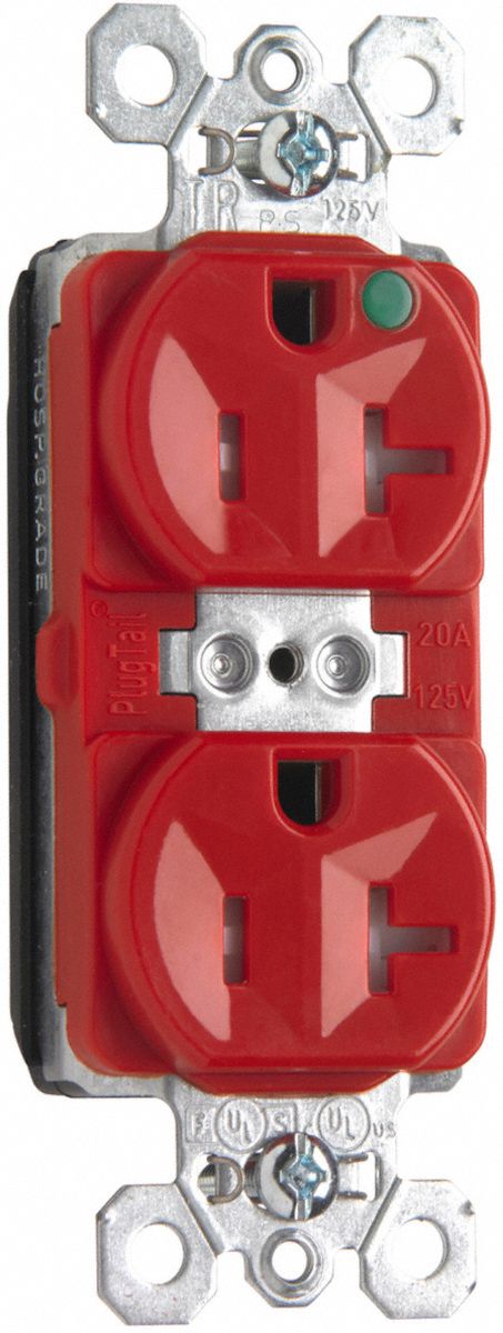 Receptacle 125V AC Red