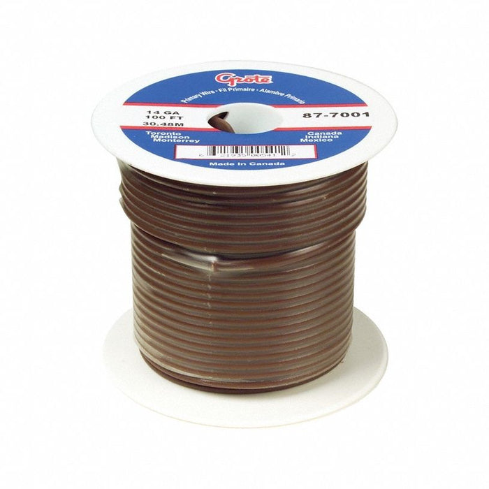 Primary Wire 22 AWG 1 Cond 100 ft Brown