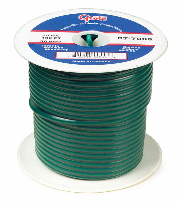 Primary Automotive Wire 25ft L 60V Green